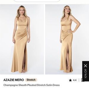 Azazie Champagne Satin Dress